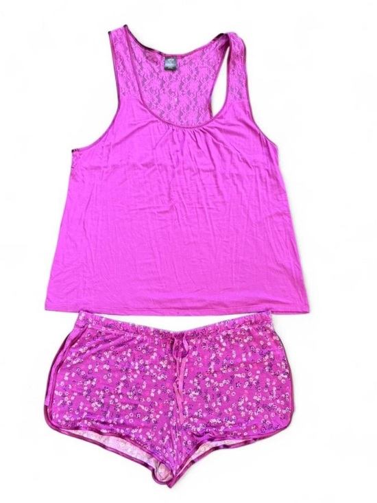 Apt. 9 Other - Women's Pink Lace-Back Tank & Print Short Sleep Set